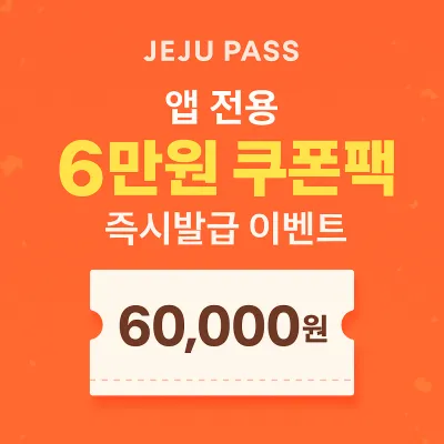 제주패스 앱전용 6만원 쿠폰팩 즉시 지급 이벤트